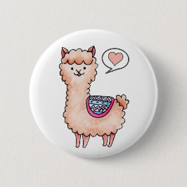 Bóton Redondo 5.08cm Llama do Coração