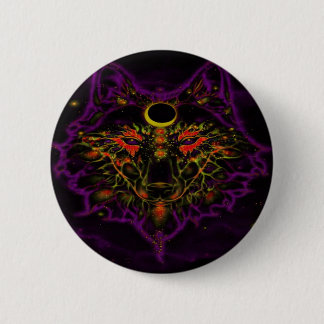 Bóton Redondo 5.08cm Lobo roxo de néon Mythical