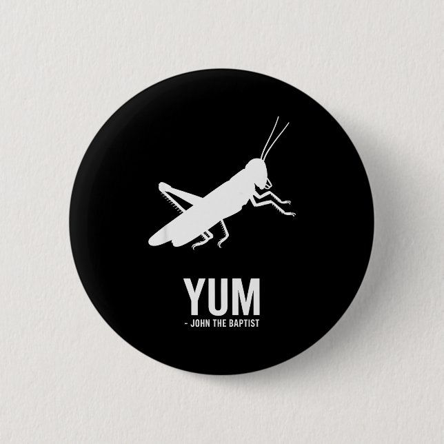 Bóton Redondo 5.08cm Locust John The Baptist Funny Christian New Testam (Frente)