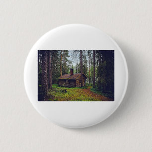 Bóton Redondo 5.08cm Login Cabine Casa residencial Finlândia Paisagem