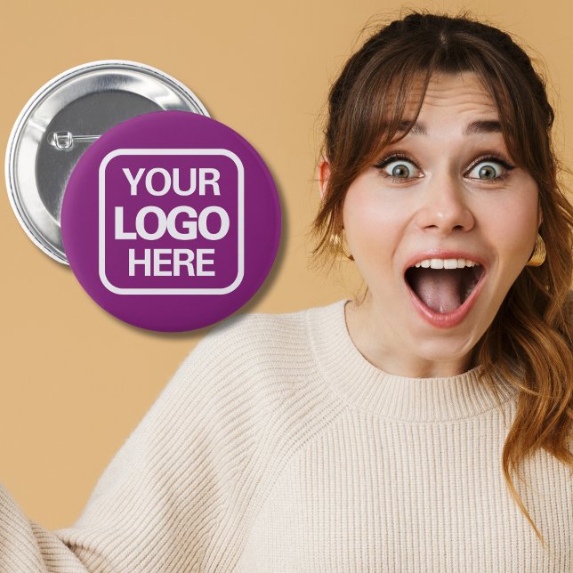 Bóton Redondo 5.08cm Logotipo comercial profissional moderno Magenta (Criador carregado)