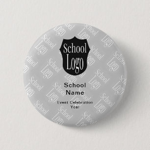 Bóton Redondo 5.08cm Logotipo de Escola Minimalista Moderno