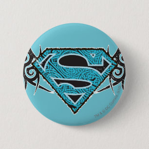 Bóton Redondo 5.08cm Logotipo de padrão tribal da Supergirl