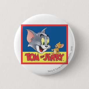 Bóton Redondo 5.08cm Logotipo de Tom e de Jerry protegido