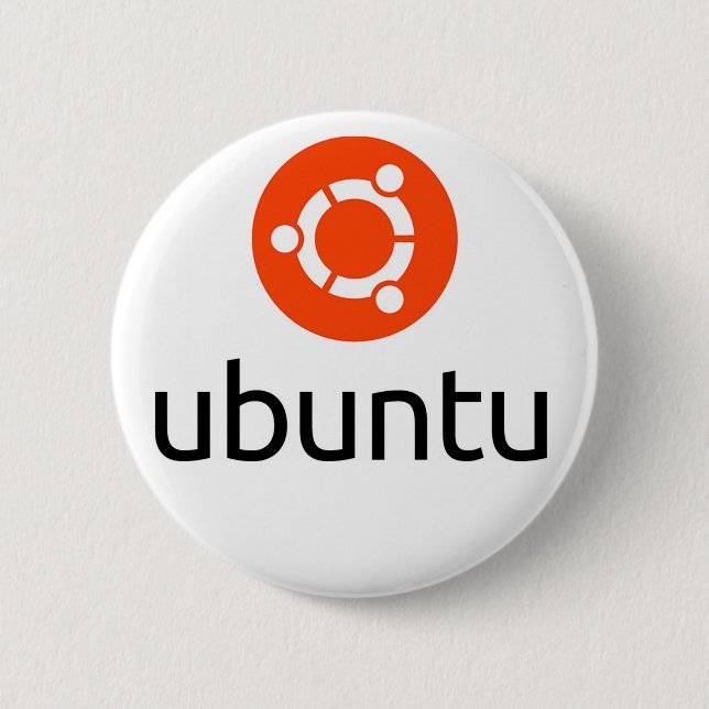 Bóton Redondo 5.08cm Logotipo de Ubuntu Linux (Frente)