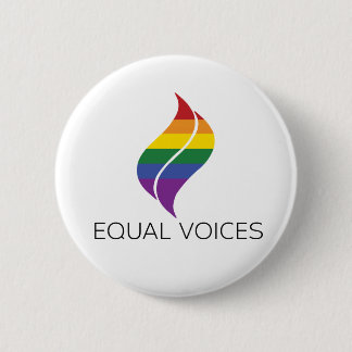 Bóton Redondo 5.08cm Logotipo do Orgulho Sinalizador Equal Voices