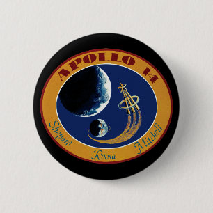 Bóton Redondo 5.08cm Logotipo do Patch da Missão Apollo 14 da NASA