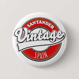 Bóton Redondo 5.08cm logotipo do Santander Espanha estilo vintage