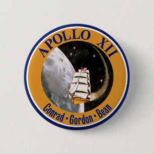 Bóton Redondo 5.08cm Logotipo do Símbolo da Missão Apollo 12