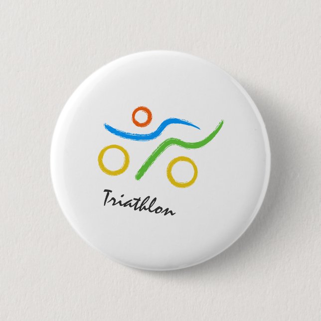 Bóton Redondo 5.08cm Logotipo do Triathlon (Frente)