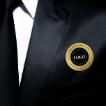 Bóton Redondo 5.08cm Logotipo Dourado e preto Personalizado Texto Empre<br><div class="desc">Promova sua empresa com este botão elegante,  com fundo de gradiente dourado,  logotipo personalizado e texto. Adicione facilmente seus detalhes clicando na opção "personalizar".</div>