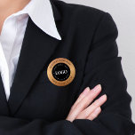 Bóton Redondo 5.08cm Logotipo Dourado e preto Personalizado Texto Empre<br><div class="desc">Promova sua empresa com este botão elegante,  com fundo de gradiente dourado,  logotipo personalizado e texto. Adicione facilmente seus detalhes clicando na opção "personalizar".</div>