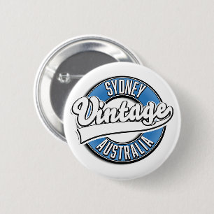 Bóton Redondo 5.08cm logotipo estilo vintage Sydney Austrália