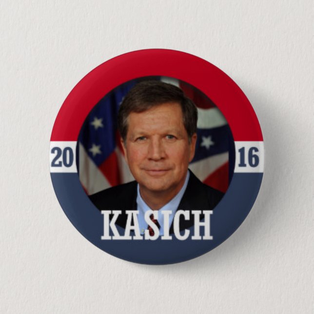 Bóton Redondo 5.08cm Logotipo Kasich 2016 (Frente)