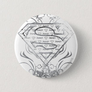 Bóton Redondo 5.08cm Logotipo prata do Rico da Supergirl