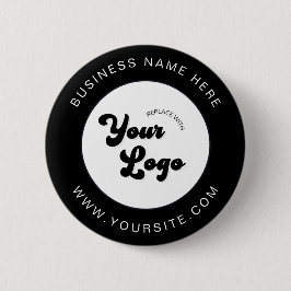 Bóton Redondo 5.08cm Logotipo Preto e Branco Personalizado Texto Empres