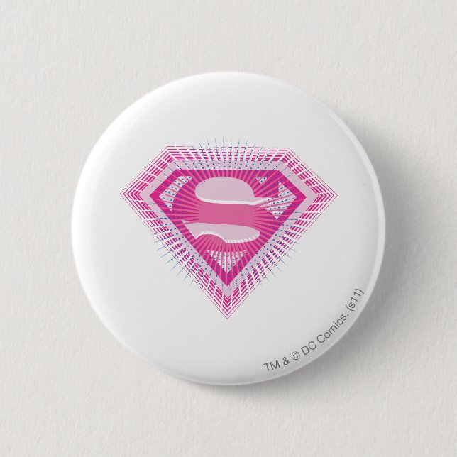 Bóton Redondo 5.08cm Logotipo rosa da Supergirl (Frente)