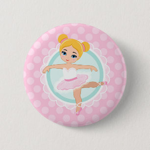 Bóton Redondo 5.08cm Loira Ballerina - Balé Rosa Dançarina