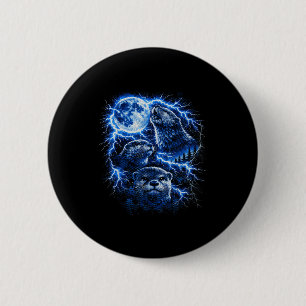 Bóton Redondo 5.08cm Lontra uivando para a lua vintage anos 90 retrolog