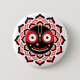 Bóton Redondo 5.08cm Lord Jagannath Face Chakra Hindu Deity