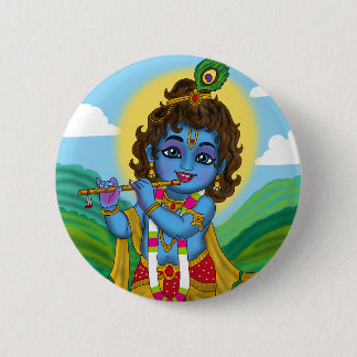 Bóton Redondo 5.08cm Lord Krishna Button