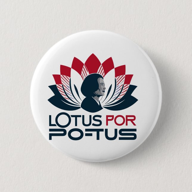 Bóton Redondo 5.08cm Lotus para POTUS Kamala Harris 2024 (Frente)