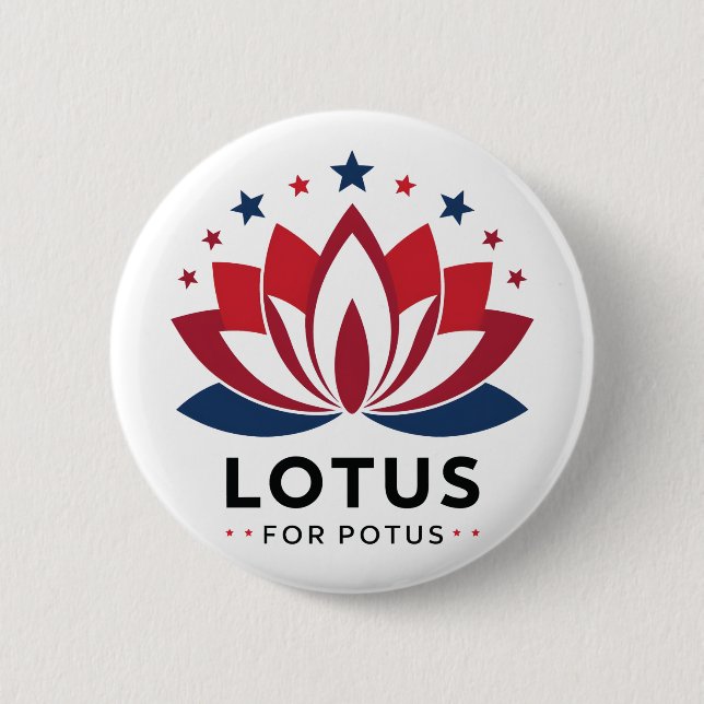 Bóton Redondo 5.08cm Lotus para POTUS Kamala Harris 2024 (Frente)