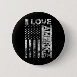 Bóton Redondo 5.08cm Love America Shirt Usa Flag 4 de julho Independênc