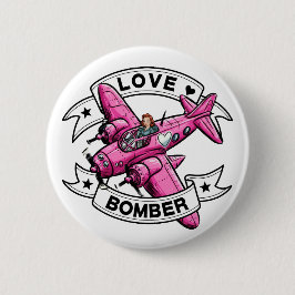 Bóton Redondo 5.08cm Love Bomber Pilot Pink
