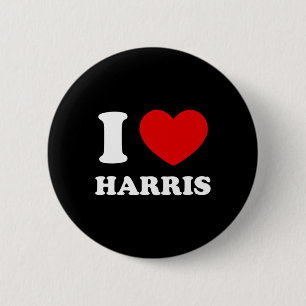 Bóton Redondo 5.08cm Love Harris I Heart Harris Funny First Name Harris