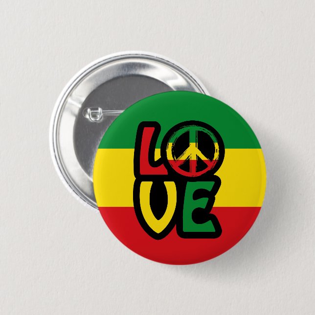 Bóton Redondo 5.08cm Love Reggae (Frente & Verso)