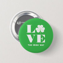 Love Shamrock Clover Irish Green White Text