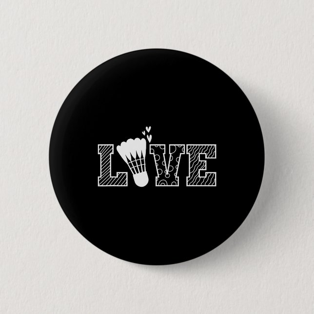 Bóton Redondo 5.08cm Love Shuttle Dminton Racket (Frente)