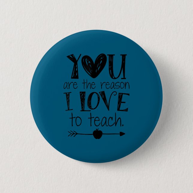 Bóton Redondo 5.08cm Love To Teach Sitive Affirmation Motivational Teac (Frente)