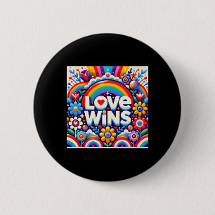 Bóton Redondo 5.08cm Love Win Art Camisetas Sticker