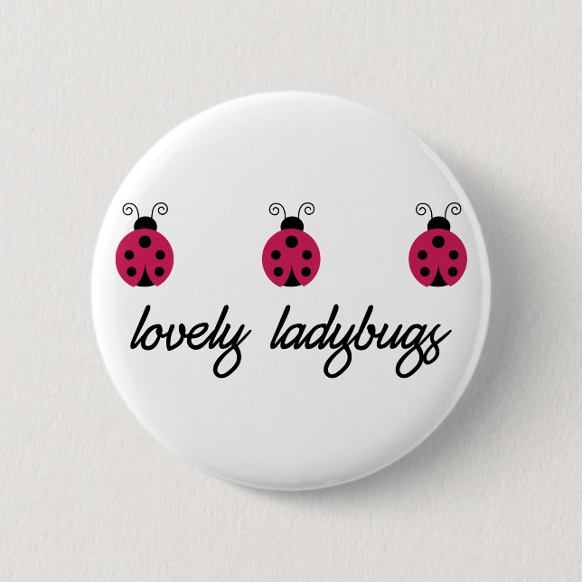 Bóton Redondo 5.08cm Lovely Ladybugs (Frente)