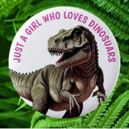 Bóton Redondo 5.08cm Loves Dinossauros GIRL
