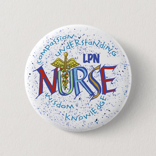 Bóton Redondo 5.08cm LPN Nurse Motto (Frente)