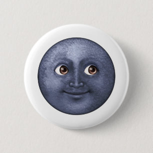 Bóton Redondo 5.08cm Lua azul escuro - Emoji