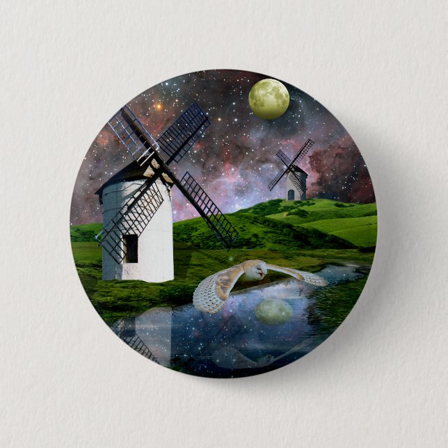 Bóton Redondo 5.08cm Lua cheia. (Frente)