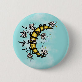 Bóton Redondo 5.08cm Lua crescente envolvida no estilo do tatuagem das