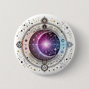 Bóton Redondo 5.08cm Lua de astrologia bodiaca