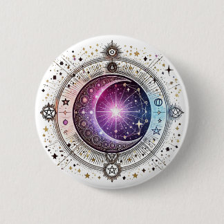 Bóton Redondo 5.08cm Lua de astrologia bodiaca