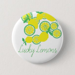 Bóton Redondo 5.08cm Lucky Lemons Organic Funky Button Pin