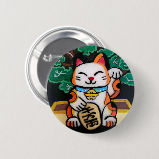 Bóton Redondo 5.08cm Lucky Maneki Neko Button