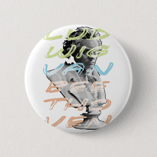 Bóton Redondo 5.08cm Ludwig van Beethoven em neon typografia design