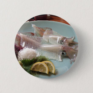 Bóton Redondo 5.08cm Lula Sashimi Refeição Japonesa Serviço Almoço Jant