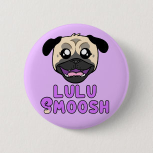 Bóton Redondo 5.08cm Lulu Smoosh Pug Cartoon Pin