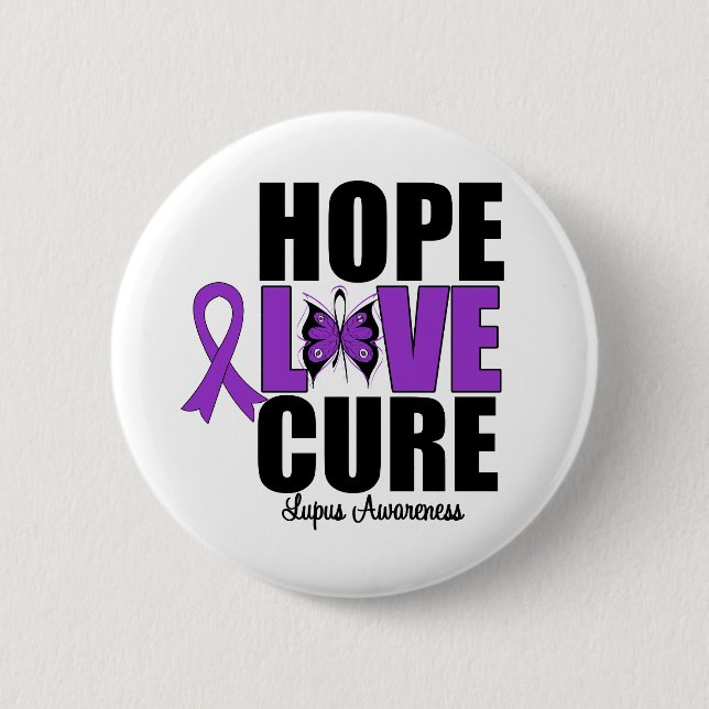 Bóton Redondo 5.08cm Lupus Hope Love Cure (Frente)