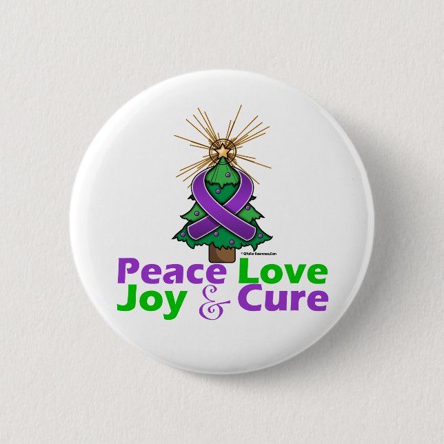 Bóton Redondo 5.08cm Lupus Peace Love Joy Cure (Frente)